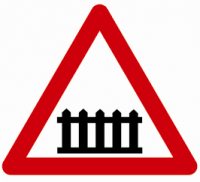 Indicator rutier  Trecere la nivel cu o cale ferată cu bariere sau semibariere