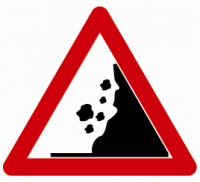 Indicator rutier  Căderi de pietre