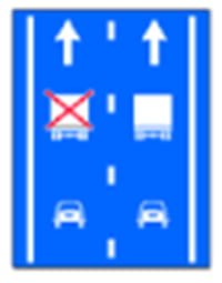 Indicator rutier Organizarea traficului pe benzi de circulatie