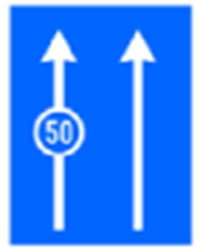 Indicator rutier Viteza minima obligatorie pentru o banda de circulatie