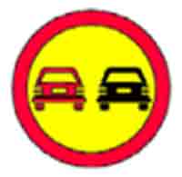 Indicator rutier Depăşirea interzisă