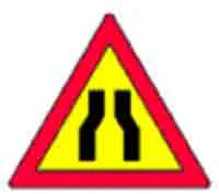 Indicator rutier Drum îngustat pe ambele părţi