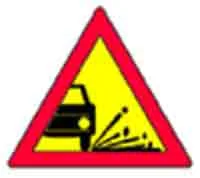 Indicator rutier Improşcare cu pietriş