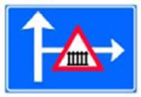 Indicator rutier Presemnalizarea unui loc periculos, o intersectie sau o restrictie pe un drum lateral