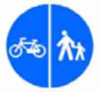 Indicator rutier Delimitarea pistelor pentru pietoni si biciclete
