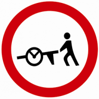 Indicator rutier Accesul interzis vehiculelor impinse sau trase cu mana