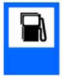 Indicator rutier Statie de alimentare cu carburanti incluziv benzia fara plumb