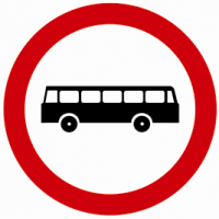 Indicator rutier Accesul interzis autobuzelor