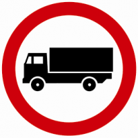 Indicator rutier Accesul interzis vehiculelor destinate transportului de marfuri