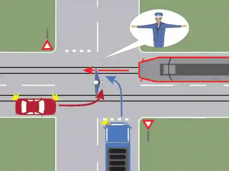 Conducătorul autocamionului poate pătrunde în intersecție?