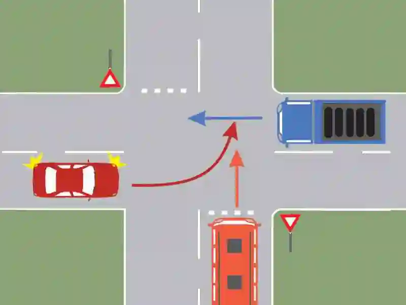 Care autovehicul va trece primul prin intersecție?