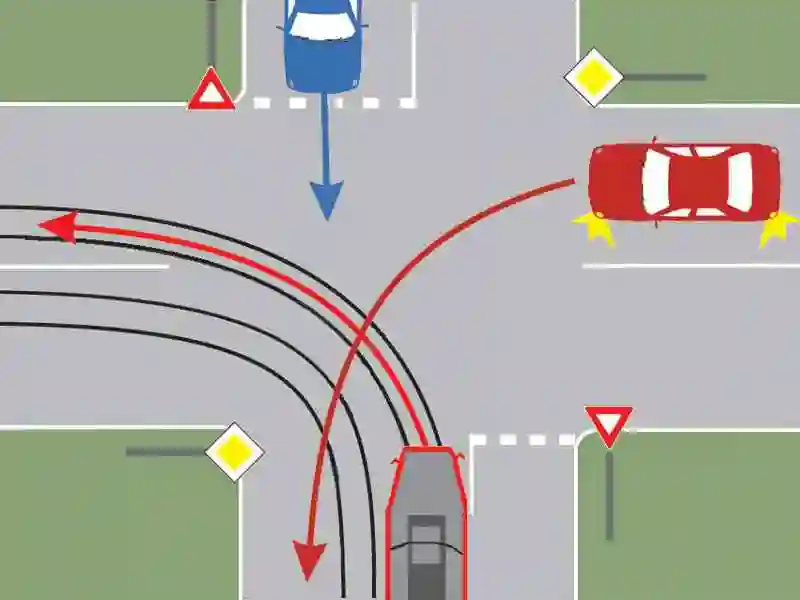 Cum este corect să procedați, dacă vă aflați la volanul autoturismului roșu?