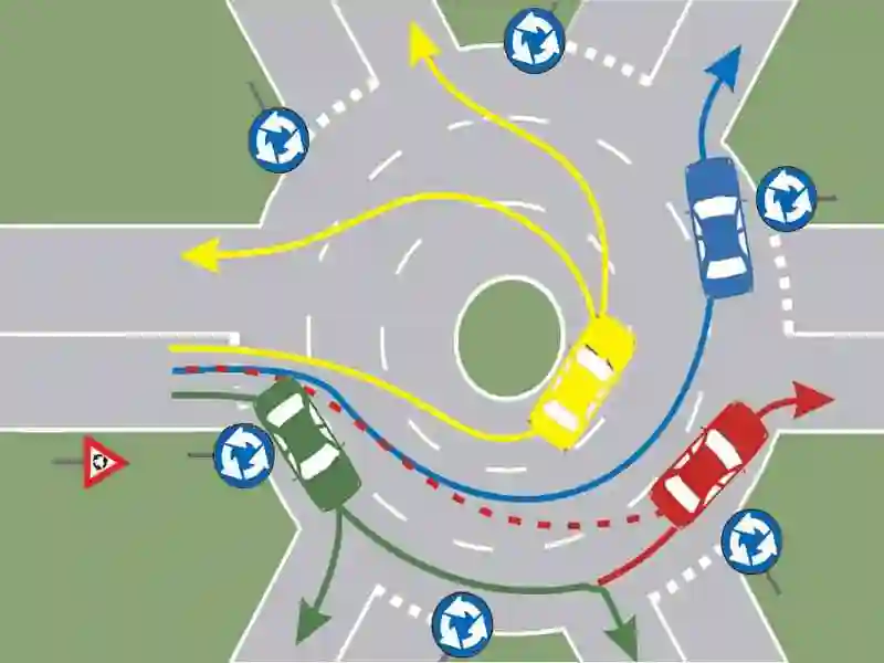 Care autoturisme s-au încadrat corect pentru a traversa intersecția prezentată?